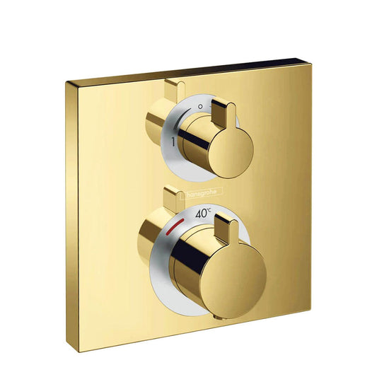 Hansgrohe Ecostat Square inbouw thermostaat afbouwdeel voor 2 functies gepolijst optik goud