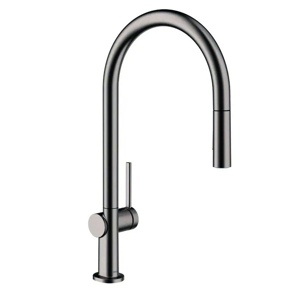 Hansgrohe Talis M54 hoge keukenkraan met uittrekbare handdouche 1-straal, geborsteld zwart chroom