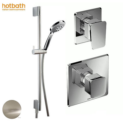 Hotbath BR012GN thermostatische inbouw doucheset met 1 stopkraan, geborsteld mat nikkel