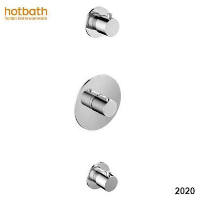 Hotbath Buddy B007EXT afbouwdelen voor inbouw thermostaat met 2 stopkranen chroom (2020)