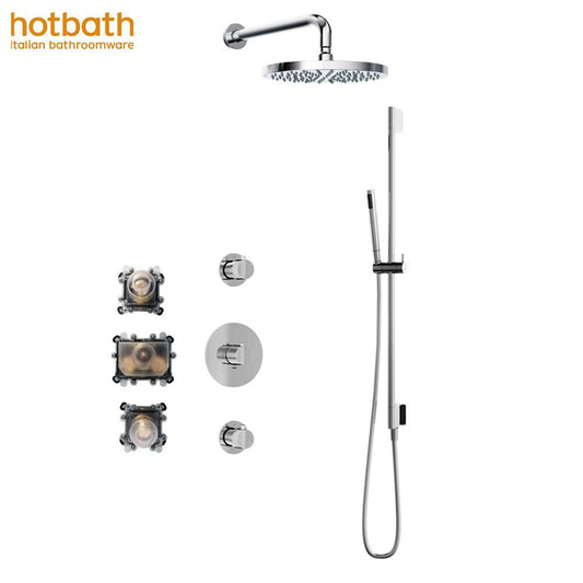 Hotbath Buddy IBS1CR57 Get Together inbouw doucheset met glijstang en 30 cm hoofddouche, chroom