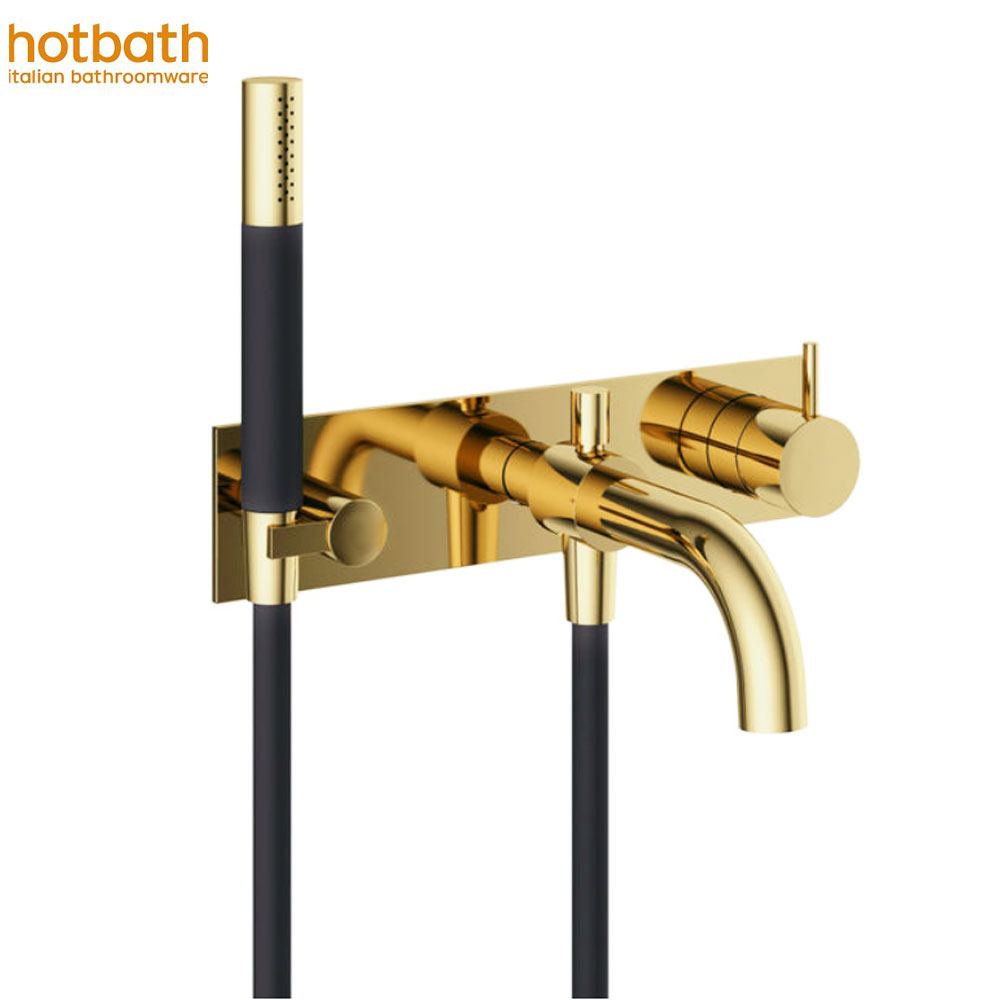 Hotbath Cobber CB026EXT inbouw badmengkraan afbouwdelen, gepolijst messing PVD