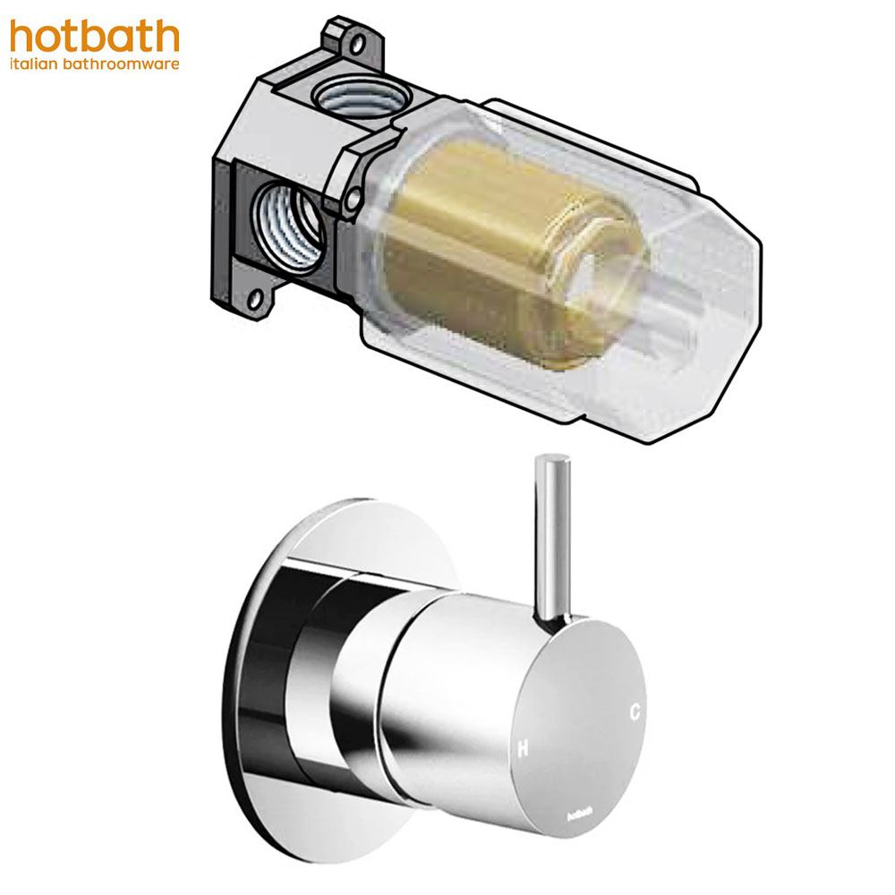 Hotbath Cobber CB031EXT + HBCB031  douche mengkraan afbouwdeel + inbouwdeel, chroom