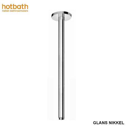 Hotbath Cobber CB453 plafondbevesting, douchearm,  plafonduitloop lengte 30 cm glans nikkel