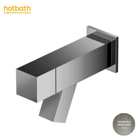 Hotbath Dude QW001 wand fonteinkraan 11,4 cm geborsteld nikkel