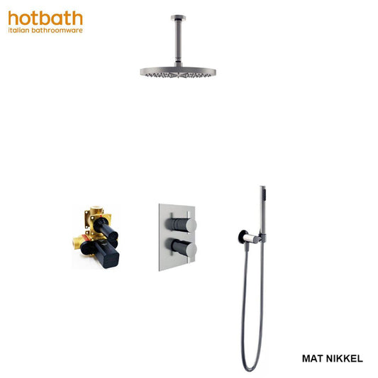 Hotbath IBS 2A Get together inbouw doucheset met 30 cm hoofddouche, geborsteld nikkel