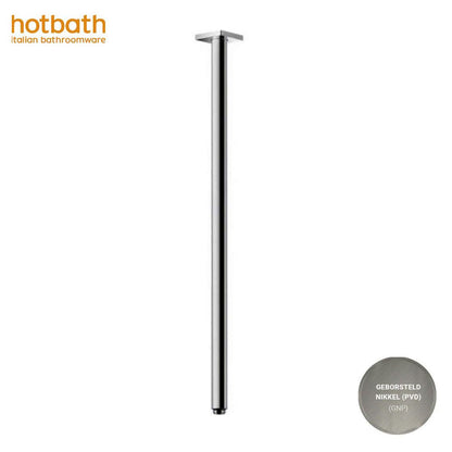 Hotbath Mate plafondbevesting, douchearm,  plafonduitloop lengte 60 cm geborsteld nikkel