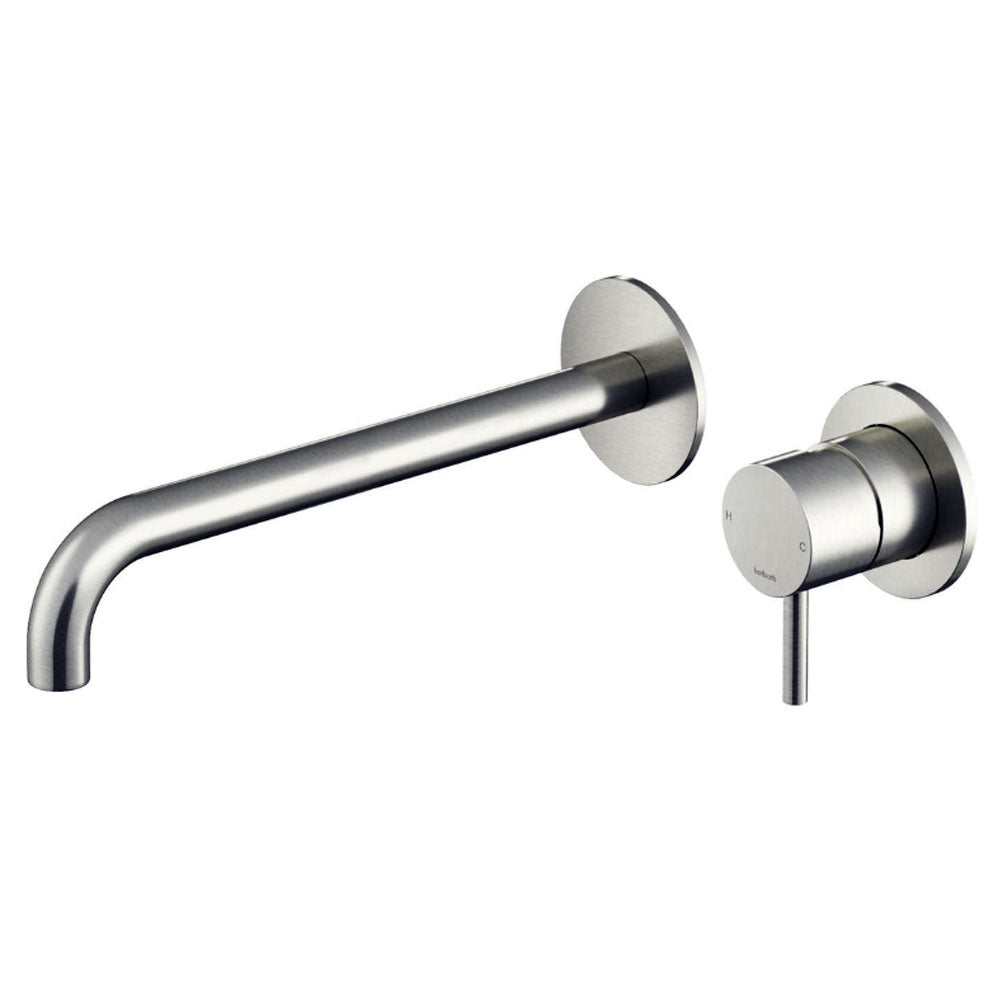 Hotbath Archie AR005EXT wastafelmengkraan afbouwdeel met 25 cm uitloop, geborsteld RVS