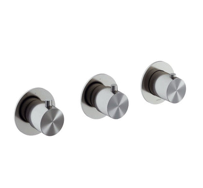 Hotbath Archie AR7067 afbouwdeel douchethermostaat met 2 stopkranen horizontaal/verticaal RVS 316