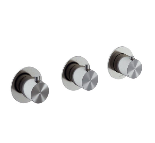 Hotbath Archie AR7067 afbouwdeel douchethermostaat met 2 stopkranen horizontaal/verticaal RVS 316