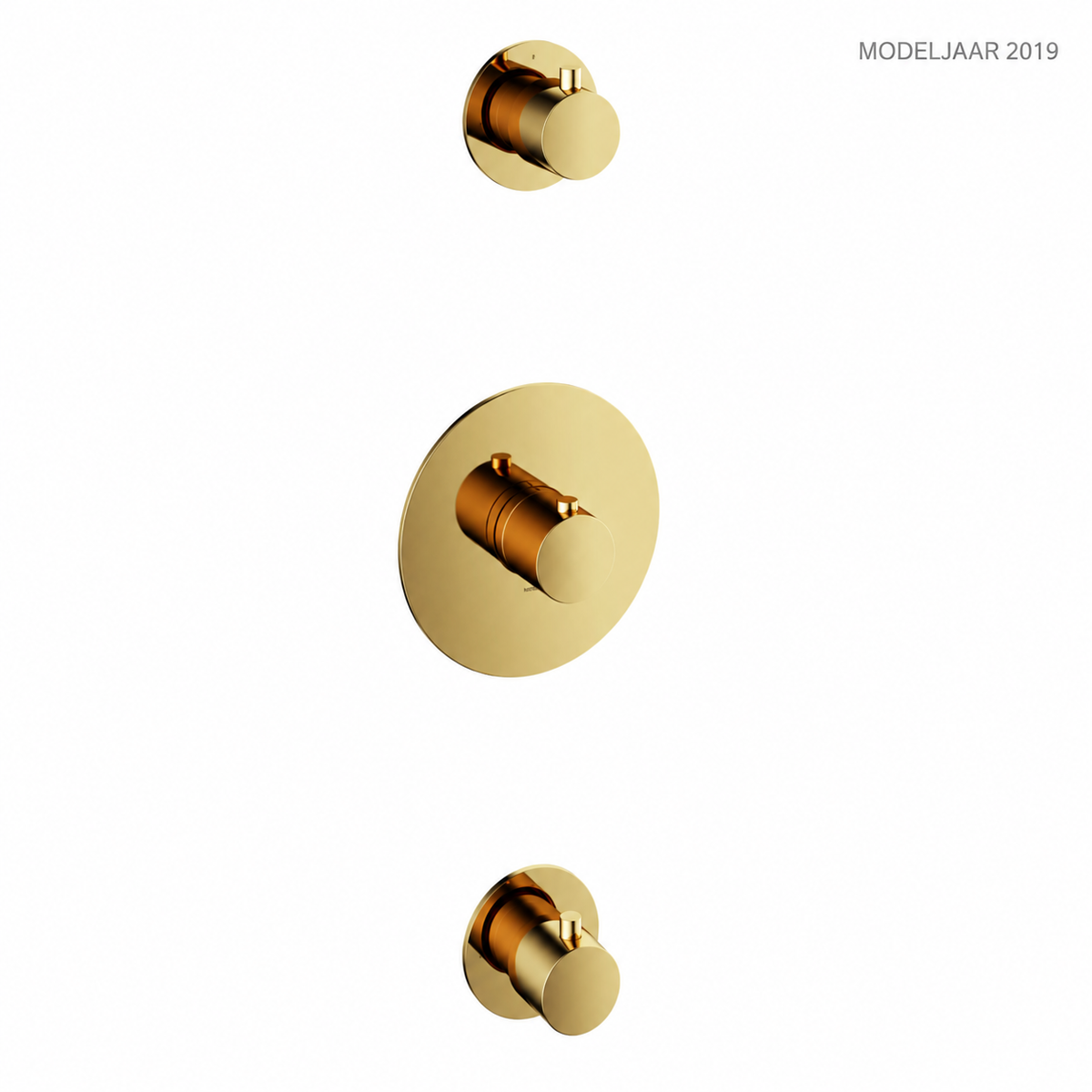 Hotbath Cobber CB007EXT afbouwdeel voor inbouw thermostaat met 2 stopkranen Gepolijst Messing PVD (modeljaar 2020)