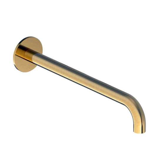 Hotbath Cobber CB095 universele rond wanduitloop sprong 20 cm geborsteld messing PVD