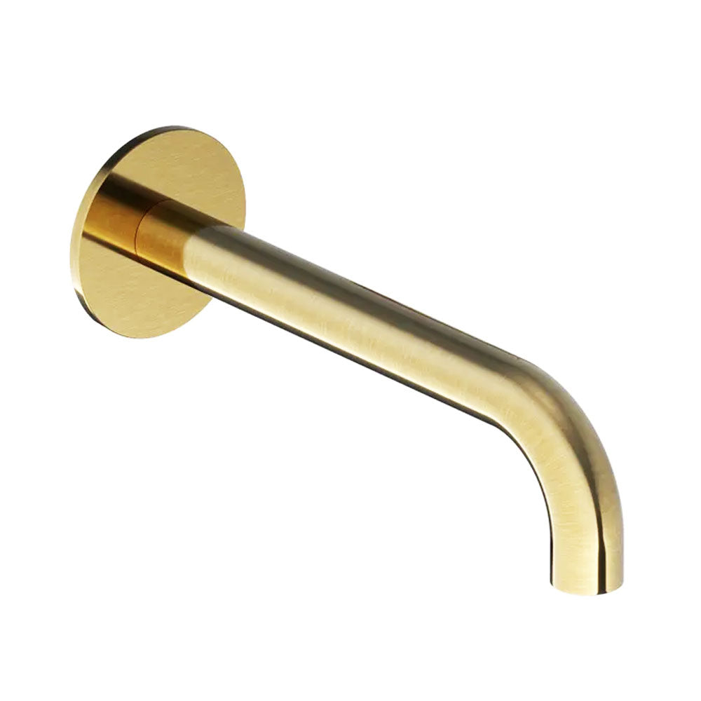 Hotbath Cobber CB7098 rond wanduitloop sprong 23 cm naturel messing PVD