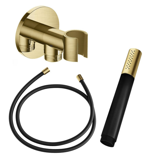 Hotbath Cobber M440BBP met doucheslang en wanduitlaat geborsteld messing PVD