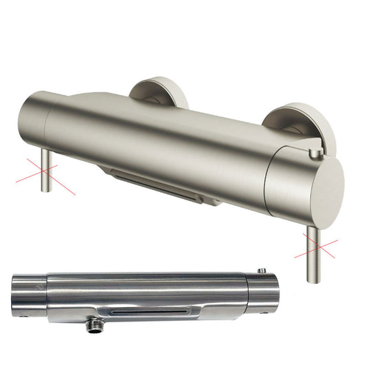 Hotbath Cobber badthermostaat Cascade watervaluitloop geborsteld mat nikkel