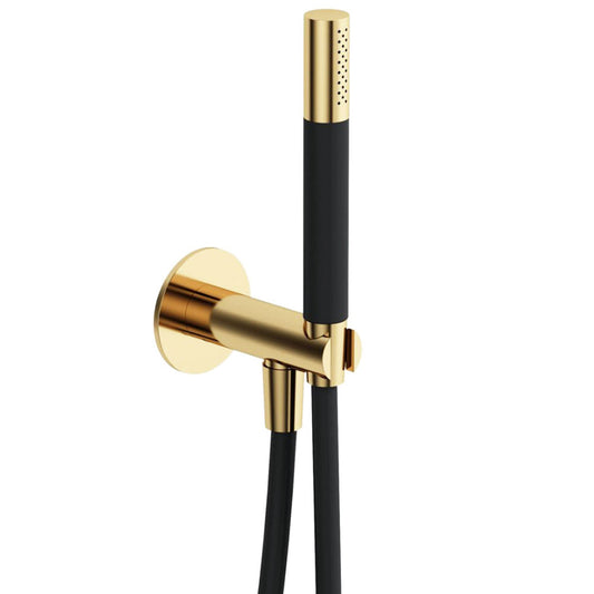 Cobber 70 wanduitlaat 501 met handdouche en doucheslang 1,50 mtr, gepolijst messing PVD