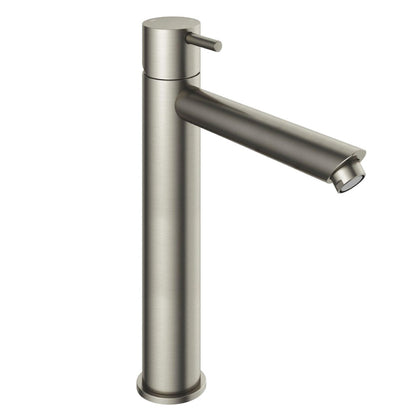 Hotbath Cobber hoge wastafelkraan met rechte uitloop geborsteld nikkel