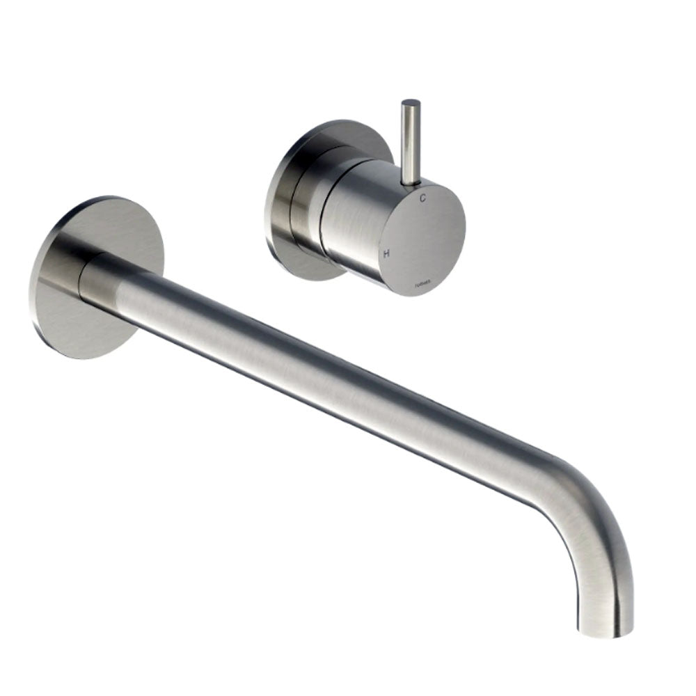 Hotbath Cobber CB005EXT wastafelmengkraan afbouwdeel met 25 cm uitloop, Geborsteld Nikkel