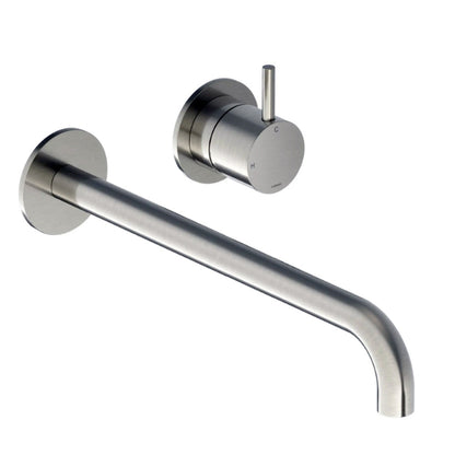 Hotbath Cobber CB005EXT wastafelmengkraan afbouwdeel met 25 cm uitloop, Geborsteld Nikkel