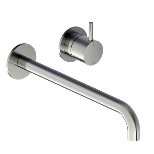 Hotbath Cobber CB005EXT wastafelmengkraan afbouwdeel met 25 cm uitloop, Geborsteld Nikkel