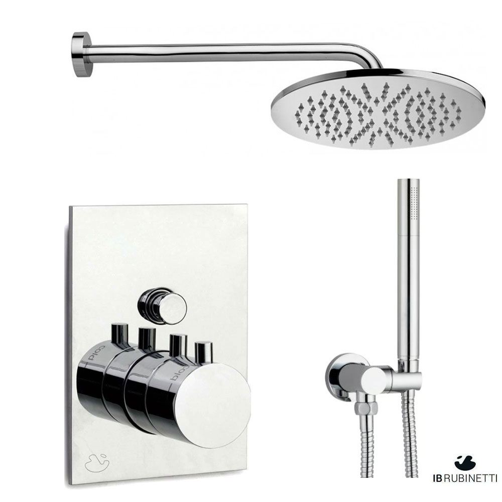 IB Rubinetterie compleet design inbouw thermostaat douche set chroom