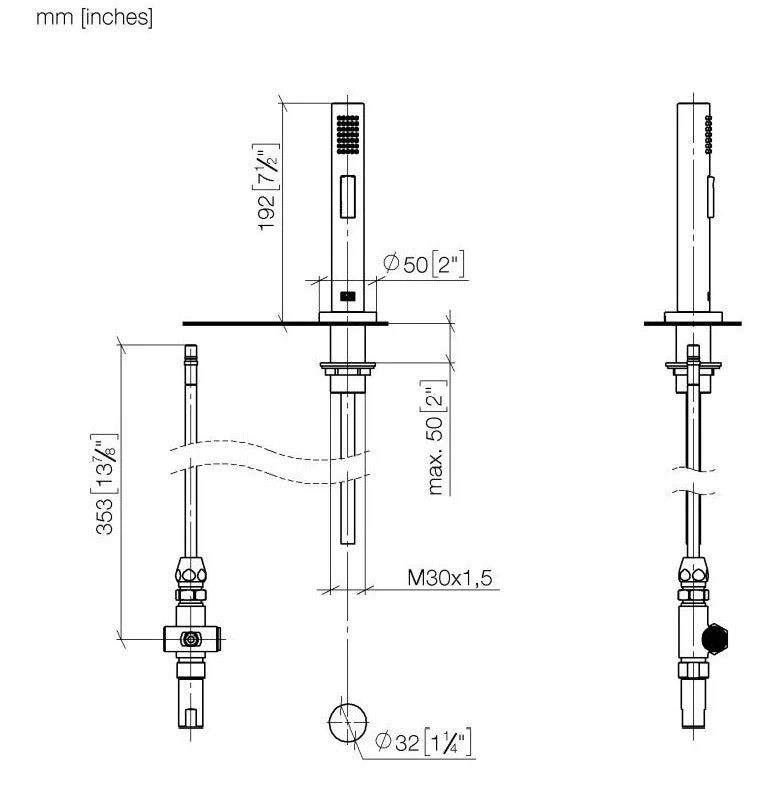 Dornbracht Tara Ultra ééngreeps keukenmengkraan met spoeldouche, geborstelde Durabrass 23Kt gouden afwerking