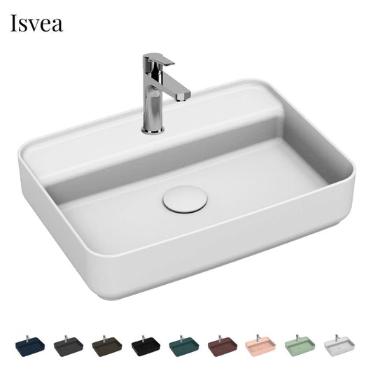 ISVEA Infinity rechthoekige wastafel of wasbak 55 cm zonder overloop