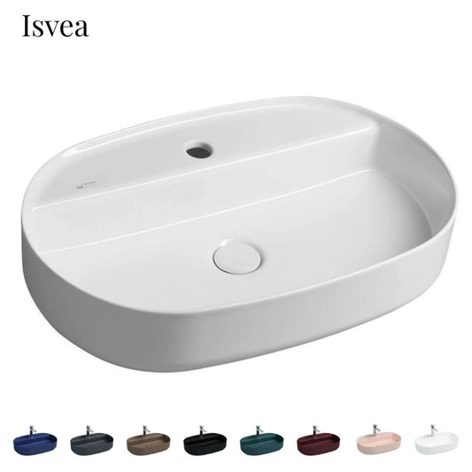 ISVEA Infinity Ovaal wastafel of wasbak 60 cm met overloop