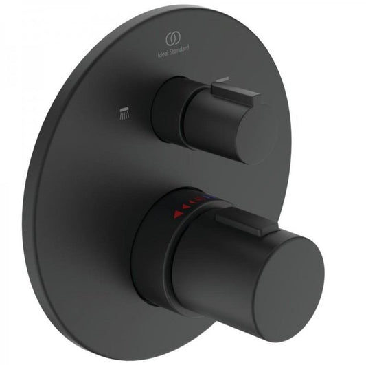 Ideal Standard CeraTherm T100 inbouw thermostatische baddouchekraan met omstel, silk black
