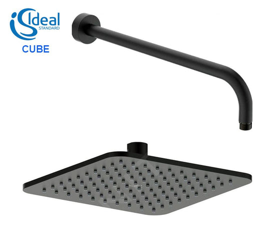 Ideal Standard Idealrain Cube regendouche met wandbevestiging mat zwart