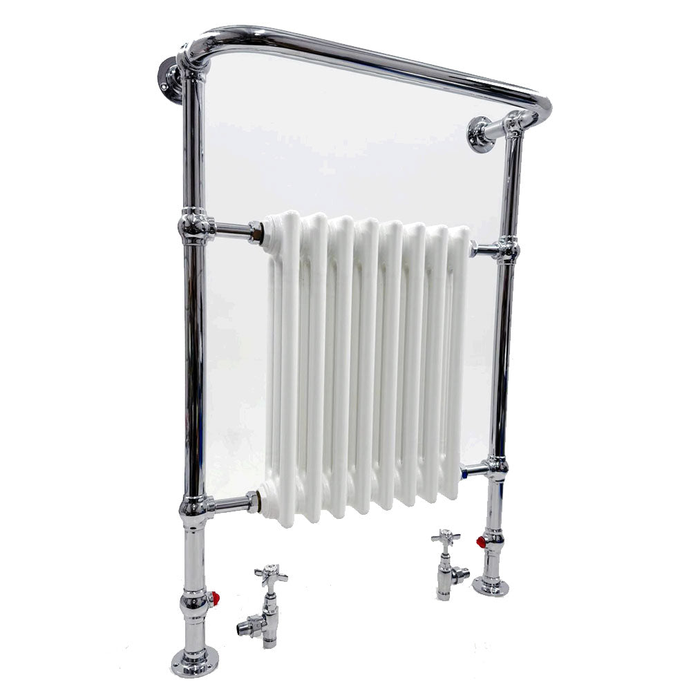 Imperial Malmo 8-balk traditionele radiator – 960 x 665 – chroom/wit – centrale verwarming