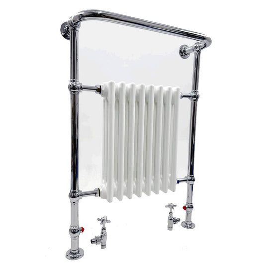 Imperial Malmo 8-balk traditionele radiator – 960 x 665 – chroom/wit – centrale verwarming