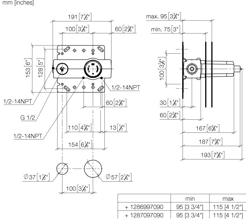 Dornbracht Meta 2-gats wand wastafelmengkraan met rozetten, Champagne 22kt
