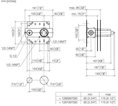 Dornbracht Meta 2-gats wand wastafelmengkraan met rozetten, Champagne 22kt