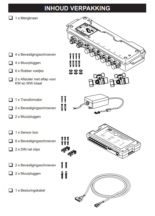 Rada Outlook digitale mengkraan voor maximaal 4 douches