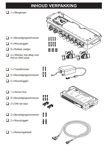 Rada Outlook digitale mengkraan voor maximaal 4 douches