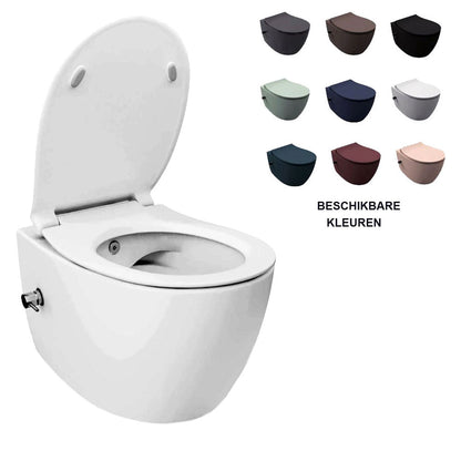 Isvea Sentimenti NEO CleanWash wandcloset, toilet randloos uitgevoerd met geïntegreerde koudwaterkraan