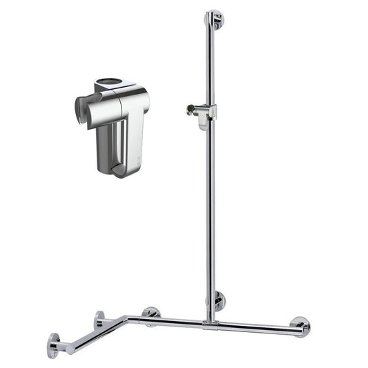 Keuco Plan Care Douchegreep met douchestang rechts/links, Chroom