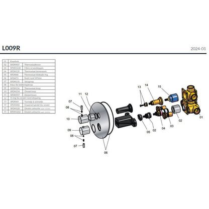 Hotbath Douchethermostaat Inbouwdeel met 2-weg Omstel – Geschikt voor Laddy Afbouwdelen – Chroom