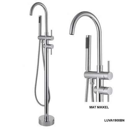 Luca Sanitair Vasca vrijstaande luxe slanke badmengkraan geborsteld mat nikkel