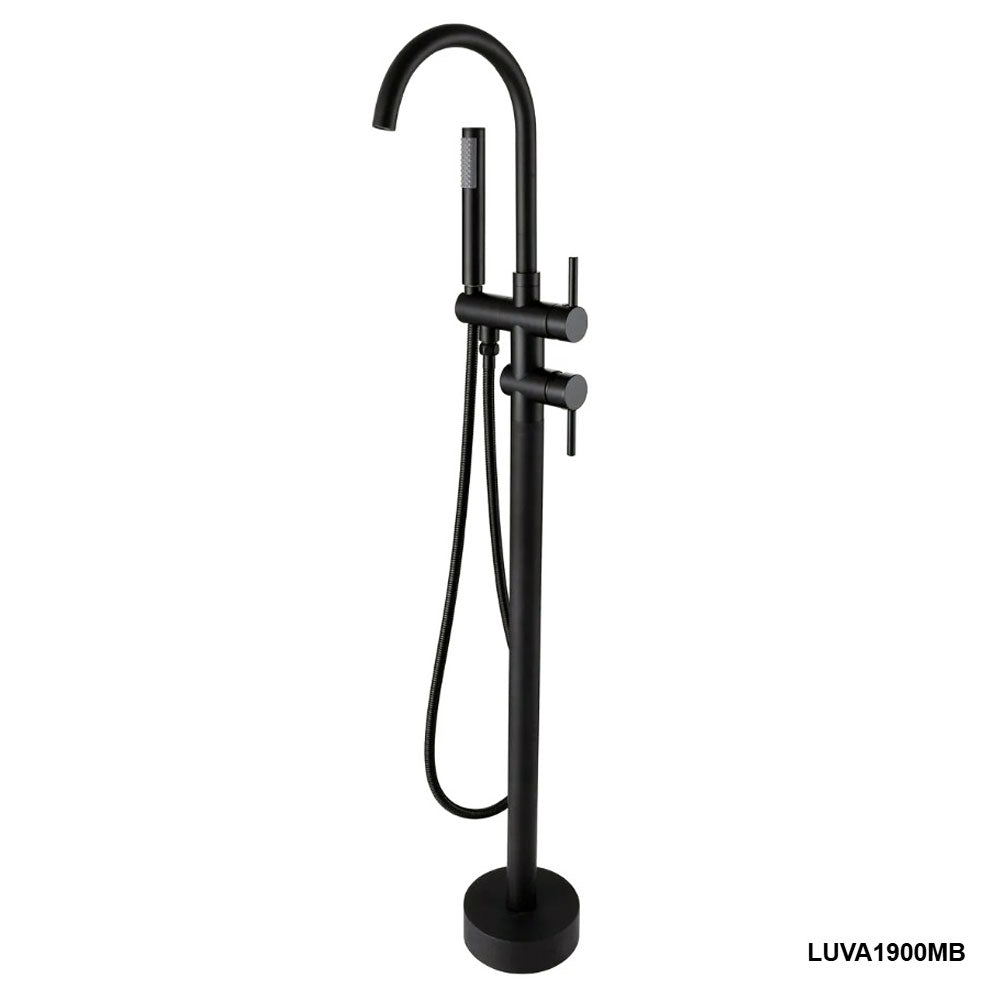 Luca Sanitair Vasca vrijstaande luxe slanke badmengkraan, mat zwart