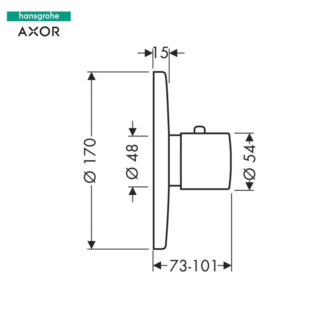 Hansgrohe AXOR Uno Thermostaat HighFlow voor inbouwmontage RVS optic