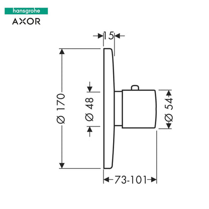 Hansgrohe AXOR Uno Thermostaat HighFlow voor inbouwmontage RVS optic