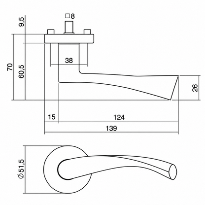 Intersteel Vlinder deurkrukken massief op rozet Mat Satin