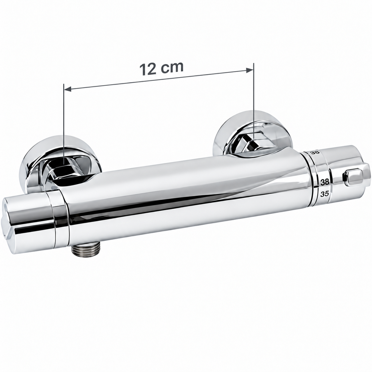 Plieger Solid thermostatische douchekraan 12 cm Chroom