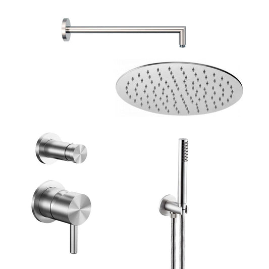 Mastello en Cristina inbouw regendoucheset met mengkraan en omstel geborsteld RVS