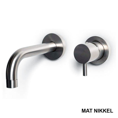 Bongio T mix inbouw wastafelkraan uitloop 16 cm, mat zwart of mat nikkel