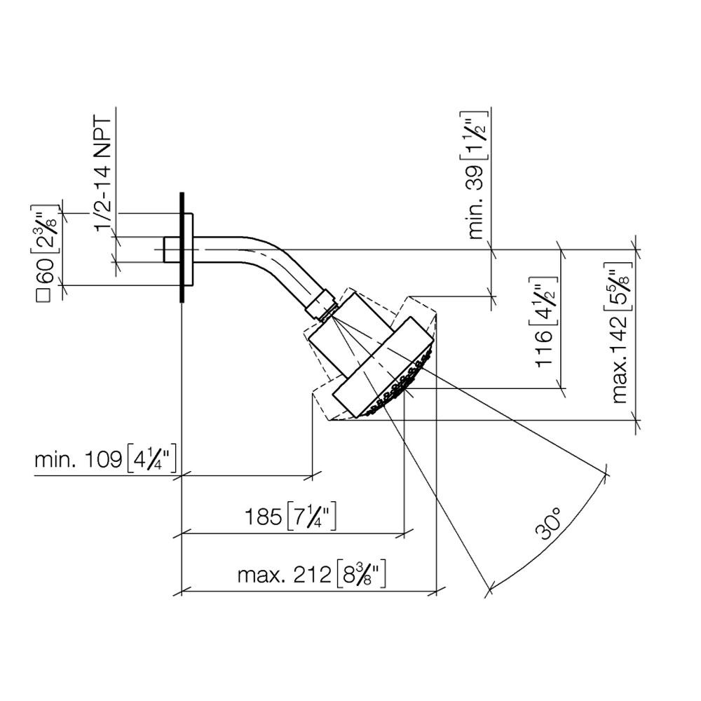 Dornbracht Symetrics hoofddouche met 3-standen chroom