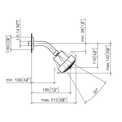 Dornbracht Symetrics hoofddouche met 3-standen chroom