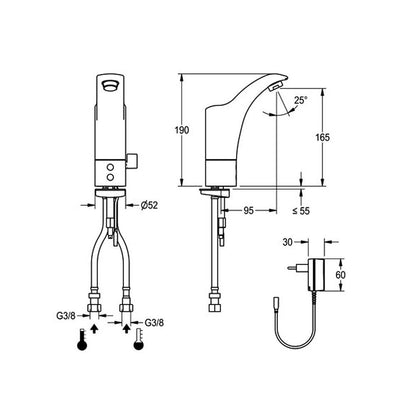 Franke Aqua Protronic-C Aquarotter wastafelmengkraan met menging 230V chroom